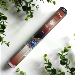 Flute GRAPES Incense Sticks, Cycle (ВИНОГРАД ароматические палочки, Новелла, Сайкл), шестигранник 20 палочек.