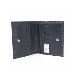 Портмоне женское Croco-ПР-904 натуральная кожа 3 отд,  3 карм,  синий Кл/синий флотер (98/111)  235498