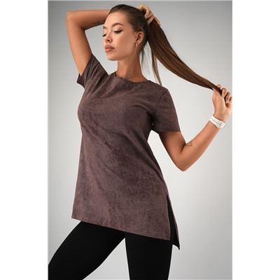 Женская удлиненная футболка с разрезами Happyfox