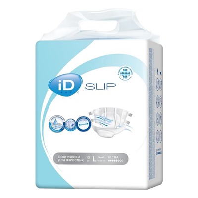 ID Подгузники для взрослых Slip Basic L 10шт. АКЦИЯ! СКИДКА 10%
