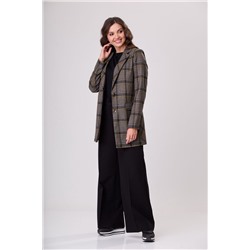 БелЭльСтиль 860-1 25 22+565-1 57 22 коричнево-желтая клетка, Брюки,  Жакет