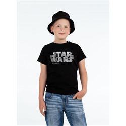 Футболка детская Star Wars Silver, черная с серебристым