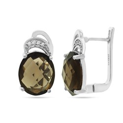 Серьги из серебра раухтопаз, Техас