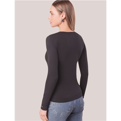 Лонгслив из премиального хлопка с эластаном