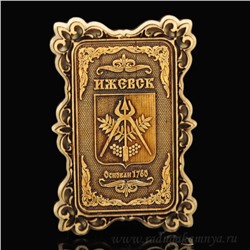 Магнит из бересты г. Ижевск "Герб" 60*90мм