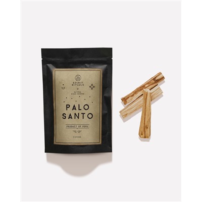 PALO SANTO, Spirit Rituals (ПАЛО САНТО), упаковка 3 палочки.