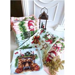 Полотенце из микрофибры "Зима" с атласной каймой 35*75 см.