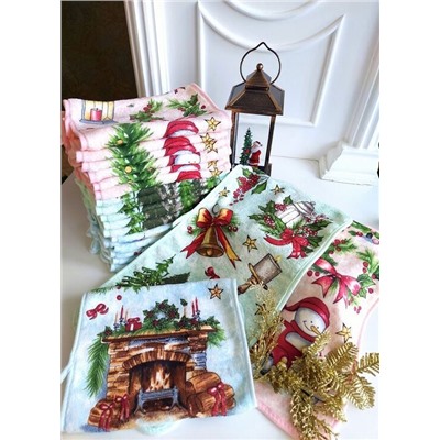 Полотенце из микрофибры "Зима" с атласной каймой 35*75 см.