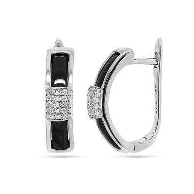 Серьги из серебра керамика, МКВА117