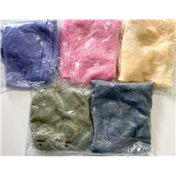 Индийская шифоновая косынка / парео, РАЗНЫЕ ЦВЕТА, с бахромой (полиэстер 100%), 1 шт.