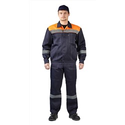 Костюм "ЛЕГИОН" куртка/полукомб. Т.СИНИЙ/ОРАНЖЕВЫЙ