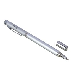 Ручка - выдвижная указка, магнит, 1 LED + лазер, 3xLR41, пластик, металл, 18х3,5см