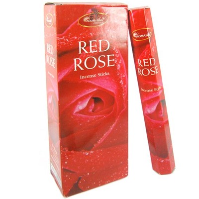 Aromatika RED ROSE Incense Sticks (КРАСНАЯ РОЗА ароматические палочки, Ароматика), шестигранник, 20 г.