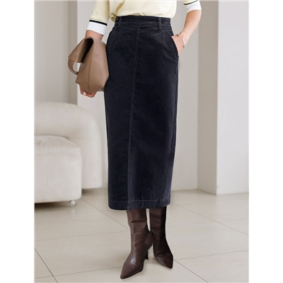 Юбка-карандаш из эластичного микро-вельвета