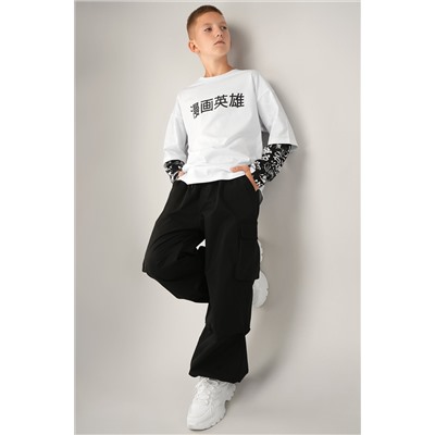 Детский лонгслив с двойным рукавом Happyfox