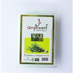 Wax Melts ROSEMARY PEPPERMINT, AmpLiscent (Аромавоск для аромалампы РОЗМАРИН МЯТА), уп. 78 г. (6 кубиков)