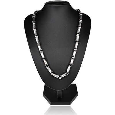 Бусы СЕРЕБРИСТЫЕ, Шарики и колбочки  (металл, 45 см.), 1 шт.
