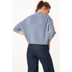 Джемпер полушерстяной свободный пыльно-голубой