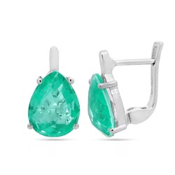 Серьги из серебра турмалин параиба айс выращ., Капля