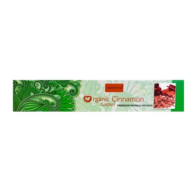 ORGANIC Garden CINNAMON Premium Masala Incense, Nandita (ОРГАНИК Гарден КОРИЦА премиум благовония палочки, Нандита), 15 г.