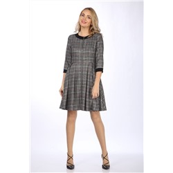Lady Style Classic 1728 серый_с_розово-желтой_клеткой, Платье