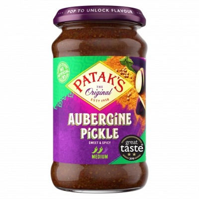 AUBERGINE PICKLE, Medium, Patak's (ПИКУЛИ ИЗ БАКЛАЖАНА, Медиум (среднеострый), Патакс), 312 г.