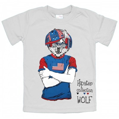 Футболка для мальчика "Hipster Wolf"