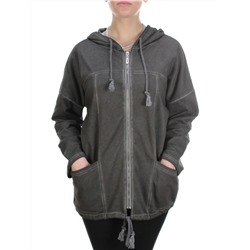 881 DK. GREY Худи длинное женское (95% хлопок, 5% полиэстер) размер 58