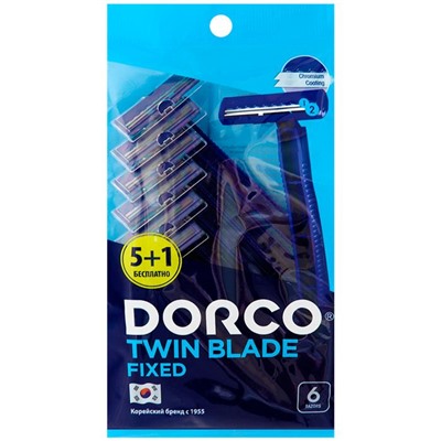Станок DORCO одноразовый TWIN BLADE FIXED 6станков (2лезвия)