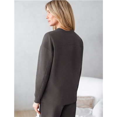 Джемпер из облегченного футера  с эластаном