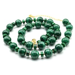 Бусы из малахита шарик 10мм, 47см, 70г