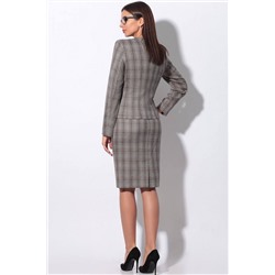 LeNata 22915 коричн.с-син.-клетка-с-юбкой-в-клетку, Юбка,  Жакет