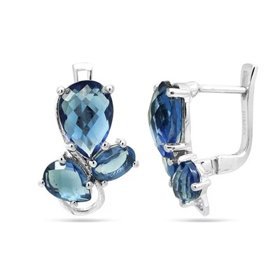Серьги из серебра танзанит выращ., Феруччо