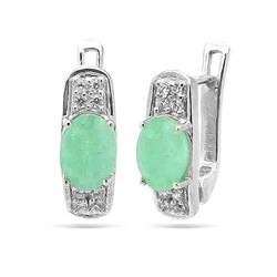 Серьги из серебра изумруд берилл, Фелиса