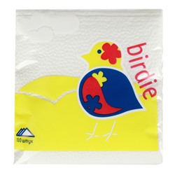 Салфетки бумажные однослойные п/п "Natpaper/REINA/Birdie Bopp" 100шт