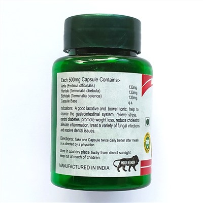 TRIPHALA, Karmeshu (ТРИФАЛА, очищение и омоложение организма, Кармешу), 60 капс. по 500 мг.