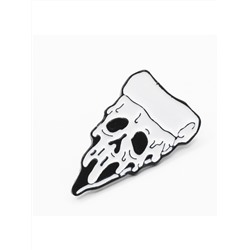 Металлический значок "Пицца череп 1" Ш*В: 1.9*3 см