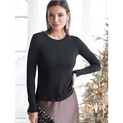 Лонгслив из премиального хлопка с эластаном