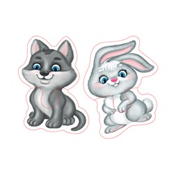 Развивающие деревянные контурные пазлы для малышей «Зверята»