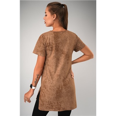 Женская удлиненная футболка с разрезами Happyfox