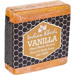 VANILLA Hand Made Herbal Hand & Body Soap, Indian Khadi (ВАНИЛЬ травяное мыло ручной работы, Индиан Кхади), 100 г.