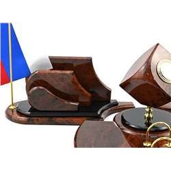 Настольный набор из обсидиана "Икар" 490*280*145мм.