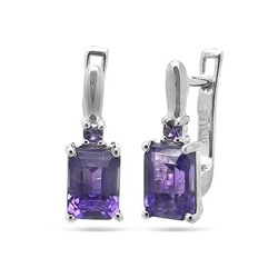Серьги из серебра аметист, Байли