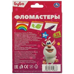Фломастеры Буба, 12 цветов, круглые