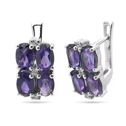 Серьги из серебра аметист, Келли