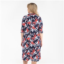 Платье, трикотаж, коралловый