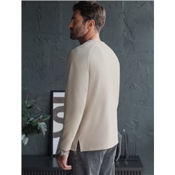 Джемпер базовый из мягкого фактурного трикотажа с круглым воротом