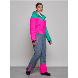 Горнолыжный комбинезон женский зимний зеленого цвета 2327Z