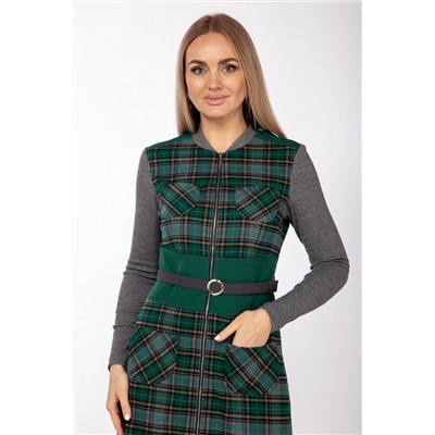 Lady Style Classic 908 серый_с_зеленым, Платье