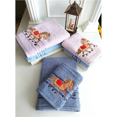 Махровое полотенце "Талисман"- СИНИЙ 70*140 см. хлопок 100%